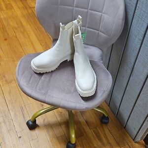 Sam Edelman White Ankle Boots